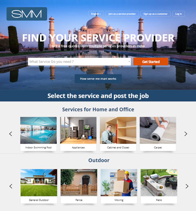 iOS & Android App Development for Home Service Provider - 'Serve Me Mart' iOS & Android App Development for Home Service Provider - 'Serve Me Mart'