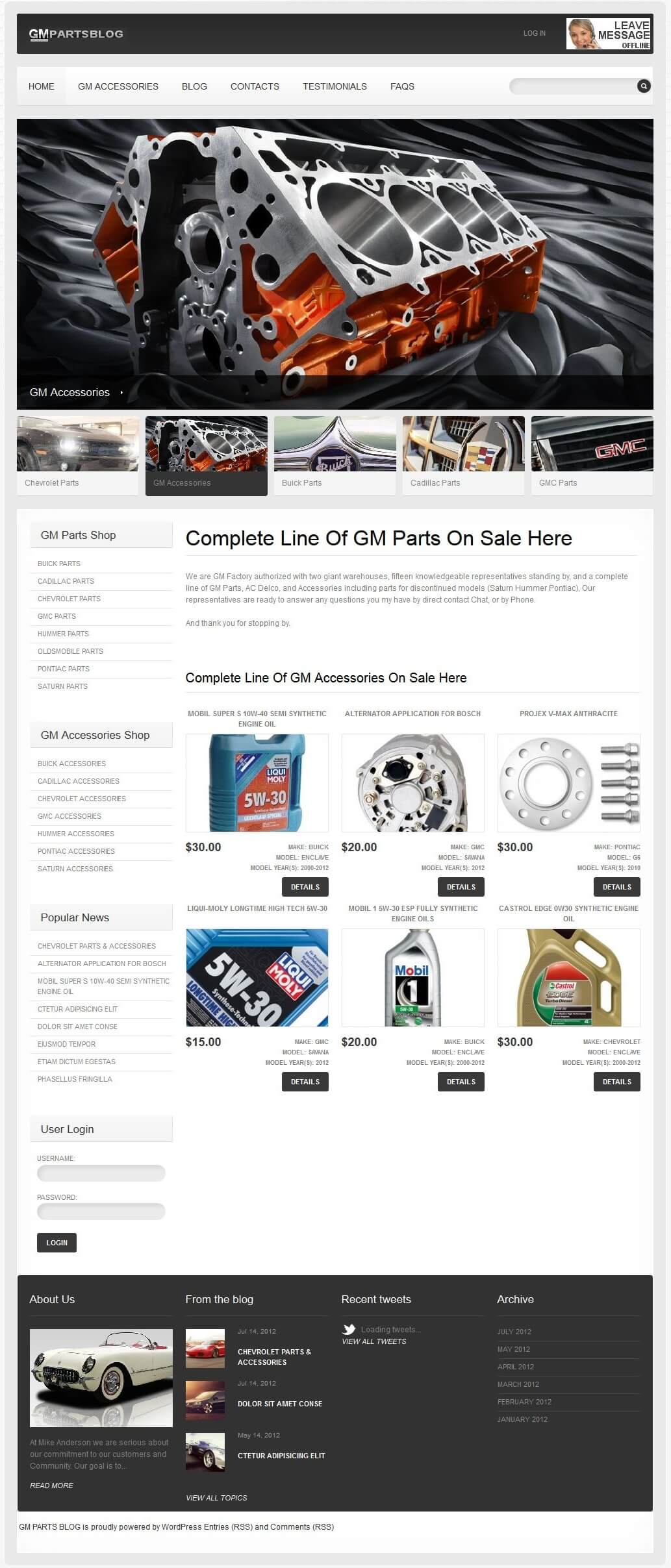Website for Consumer 'GM Parts' Using PHP – Sell Parts & Accessories Website for Consumer 'GM Parts' Using PHP – Sell Parts & Accessories