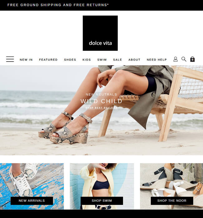 eCommerce website design & development for a fashion retailer - Dolce Vita eCommerce website design & development for a fashion retailer - Dolce Vita