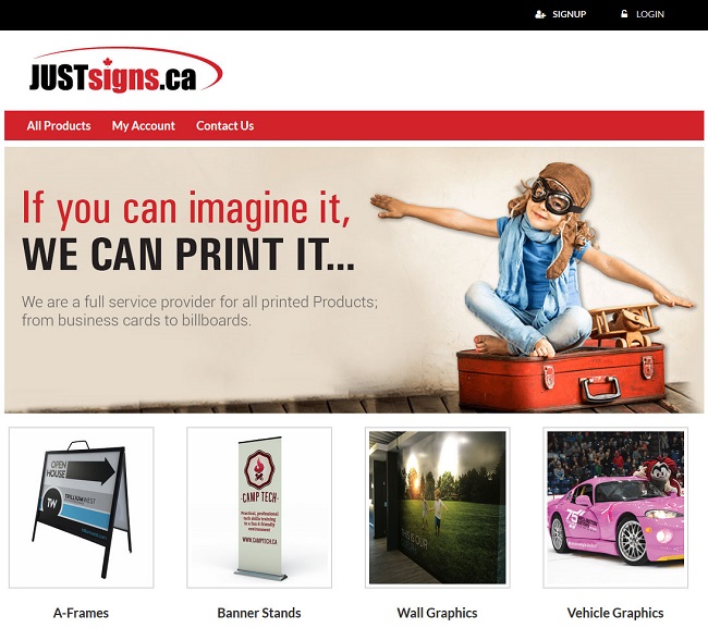 PHP Website for Digital Printing Services Provider 'JUSTsigns' PHP Website for Digital Printing Services Provider 'JUSTsigns'
