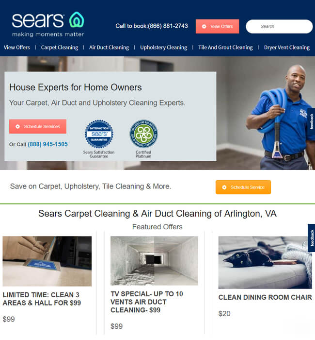 Website Development for Cleaning Services Provider in Australia - Sears Website Development for Cleaning Services Provider in Australia - Sears