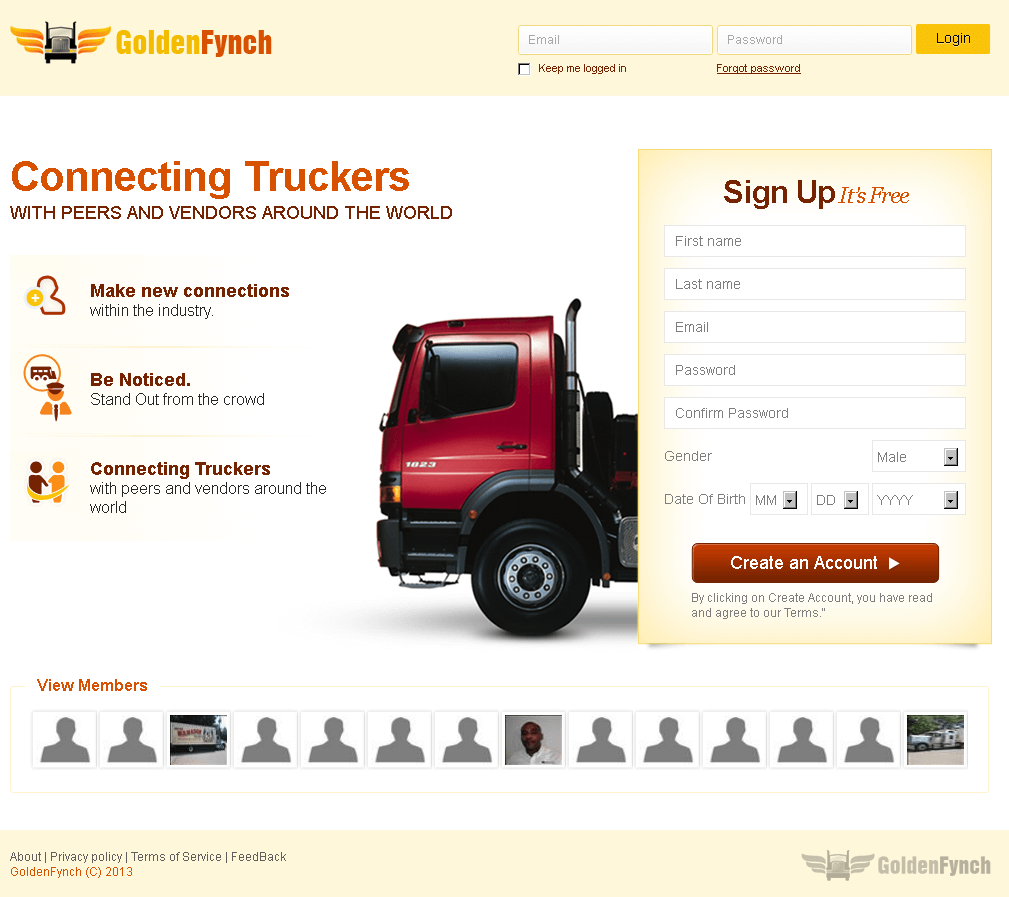 Golden Fynch - A Social Networking Site for Truckers Golden Fynch - A Social Networking Site for Truckers