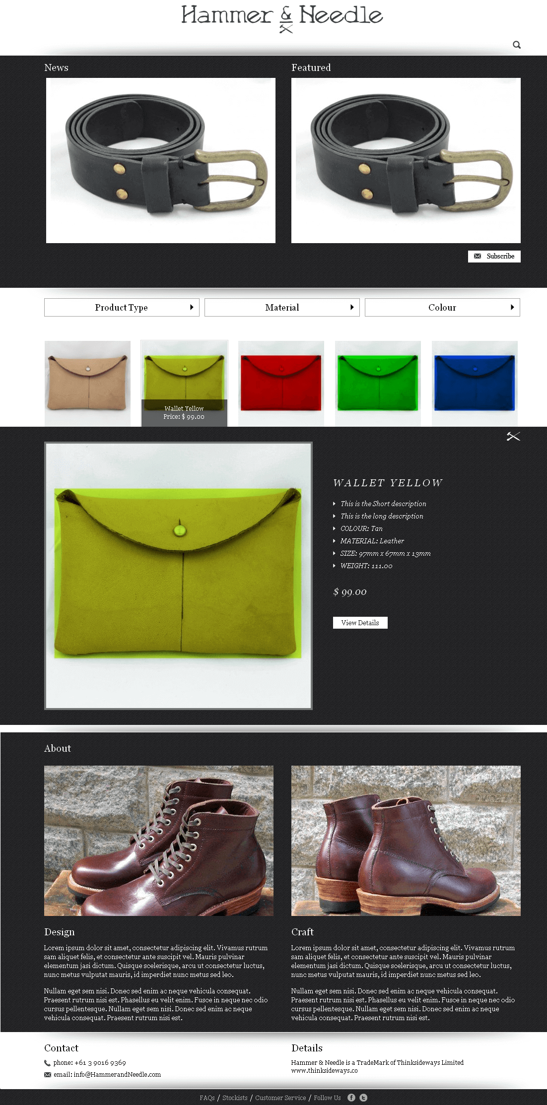 An Online Store Selling Leather Products An Online Store Selling Leather Products