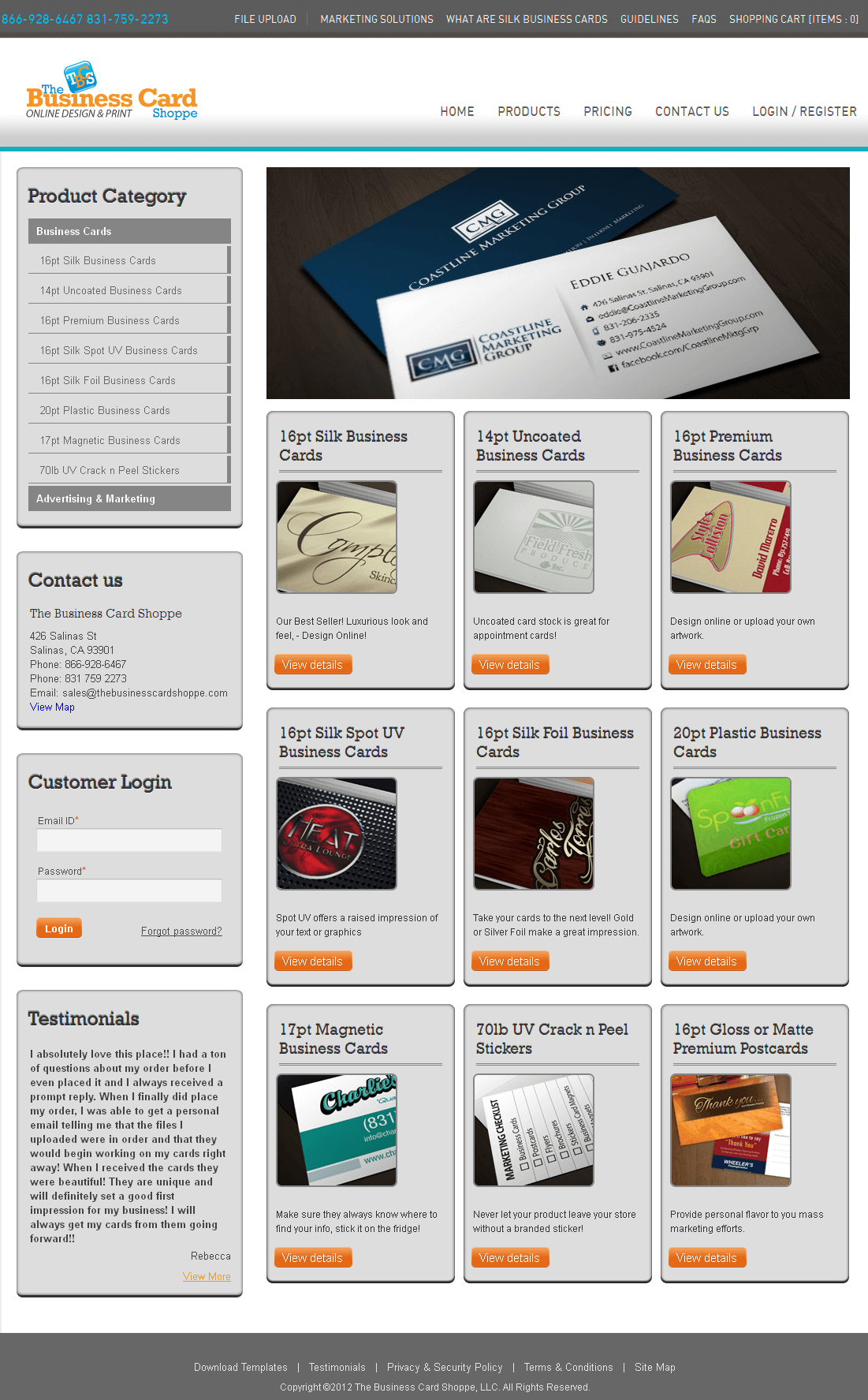 Magento Website for 'The Business Card' – Online Design & Printing Magento Website for 'The Business Card' – Online Design & Printing