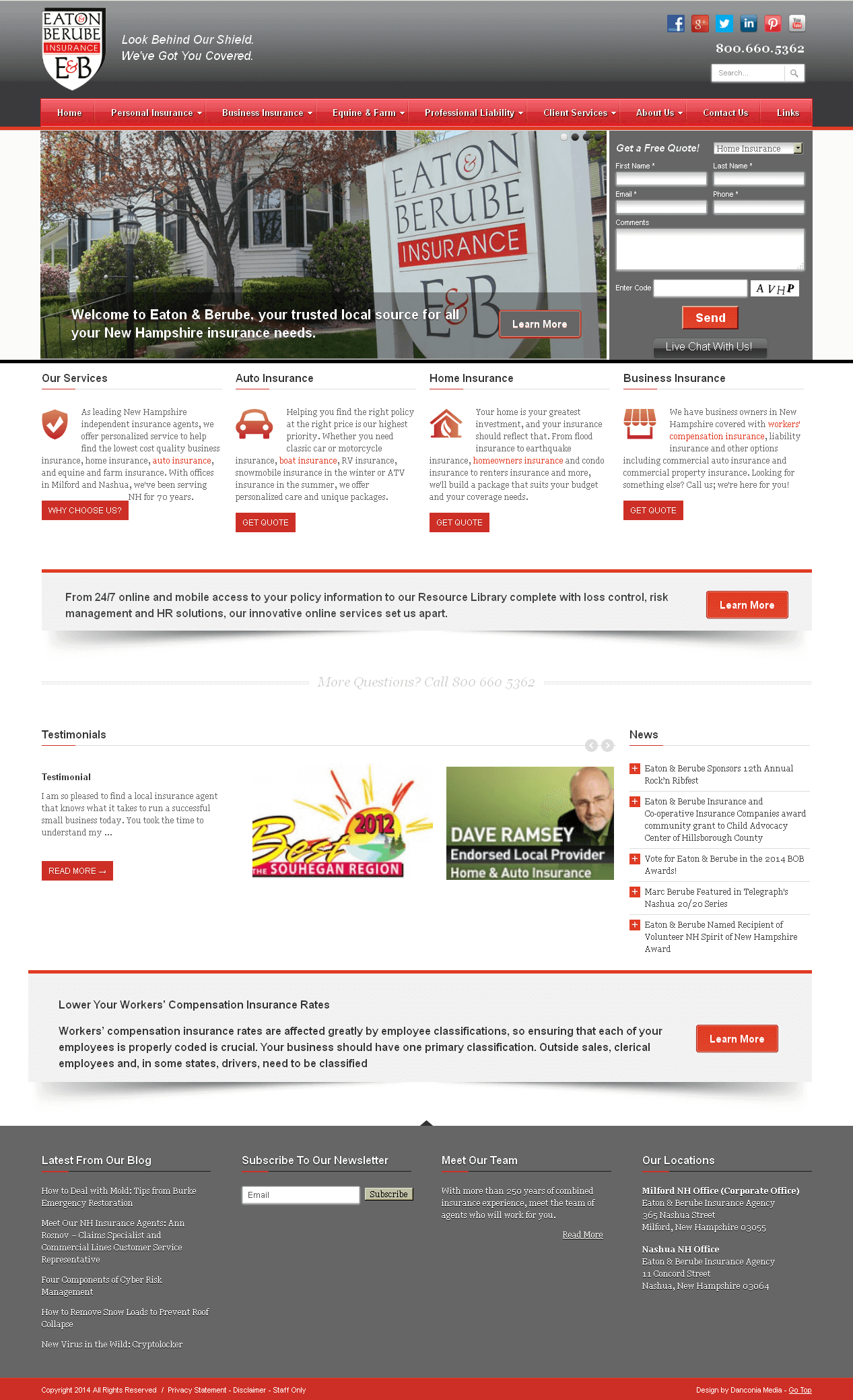 Development of WordPress Based Insurance Website - EATON & BERUBE Development of WordPress Based Insurance Website - EATON & BERUBE
