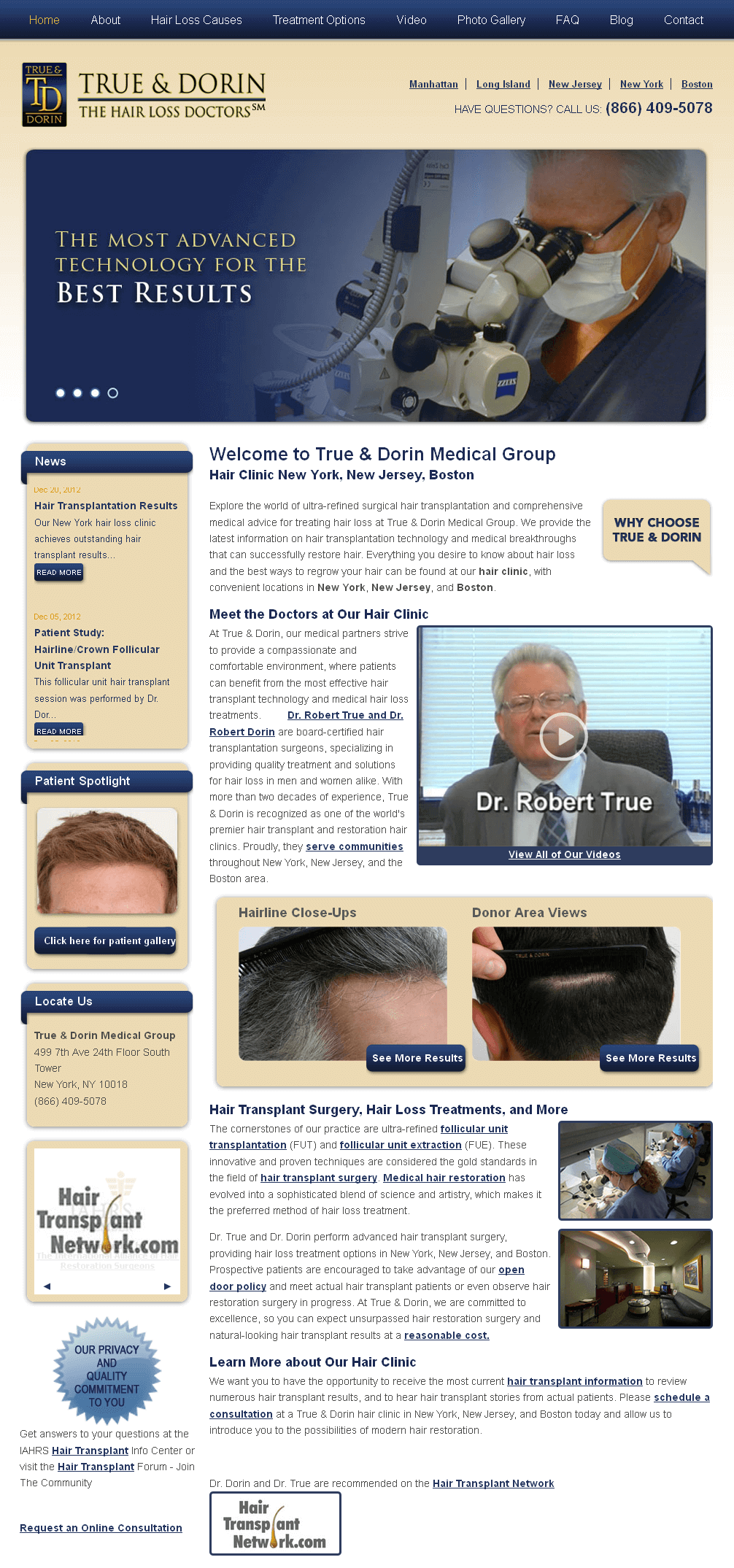 PHP Website for Healthcare 'True & Dorin' - Hair Loss Clinic PHP Website for Healthcare 'True & Dorin' - Hair Loss Clinic