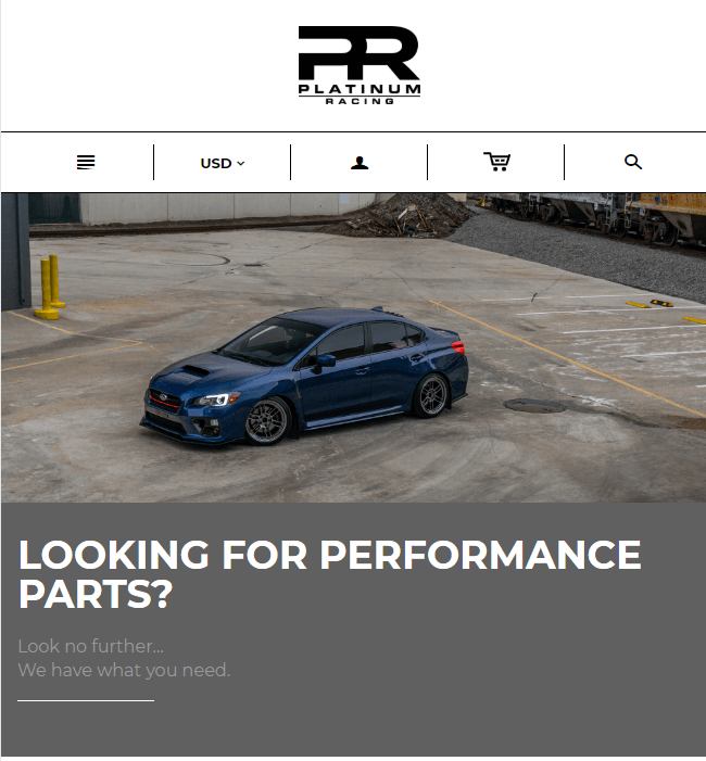 Shopify Website Maintenance for Automobile Industry, USA - Platinum Racing Shopify Website Maintenance for Automobile Industry, USA - Platinum Racing