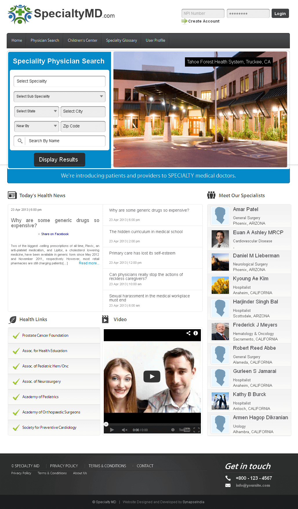 Development of Joomla Powered Medical Website - SpecialtyMD Development of Joomla Powered Medical Website - SpecialtyMD