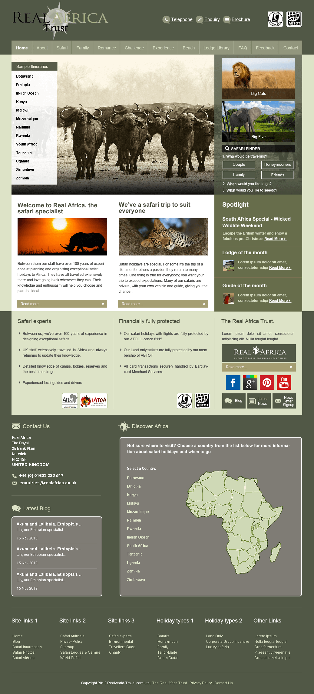 PHP Website for Travel 'Real Africa' – African Safari, Tailor Made Holidays PHP Website for Travel 'Real Africa' – African Safari, Tailor Made Holidays