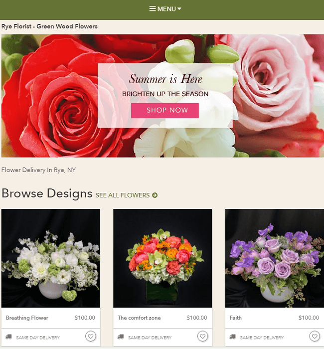 Online Store Development for Green Wood Flowers, a Florist in USA Online Store Development for Green Wood Flowers, a Florist in USA