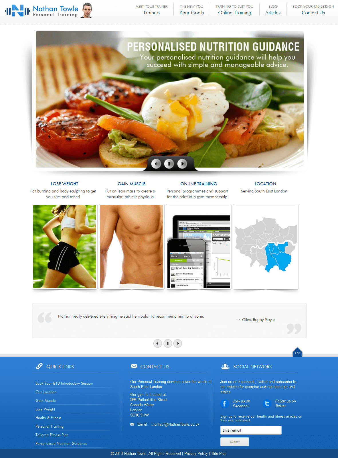 Wordpress Website for Fitness Training 'Nathan Towle' – Personal Trainer Wordpress Website for Fitness Training 'Nathan Towle' – Personal Trainer